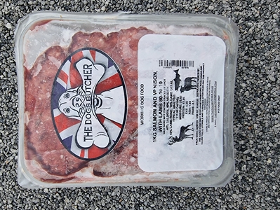 Scottish Salmon with Wild Venison mince 80-10-10 with Lamb Offal